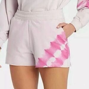 JoyLab Pink Tie Dye French Knit Shorts Sz L